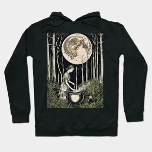 Green Witch on a Full Moon Hoodie